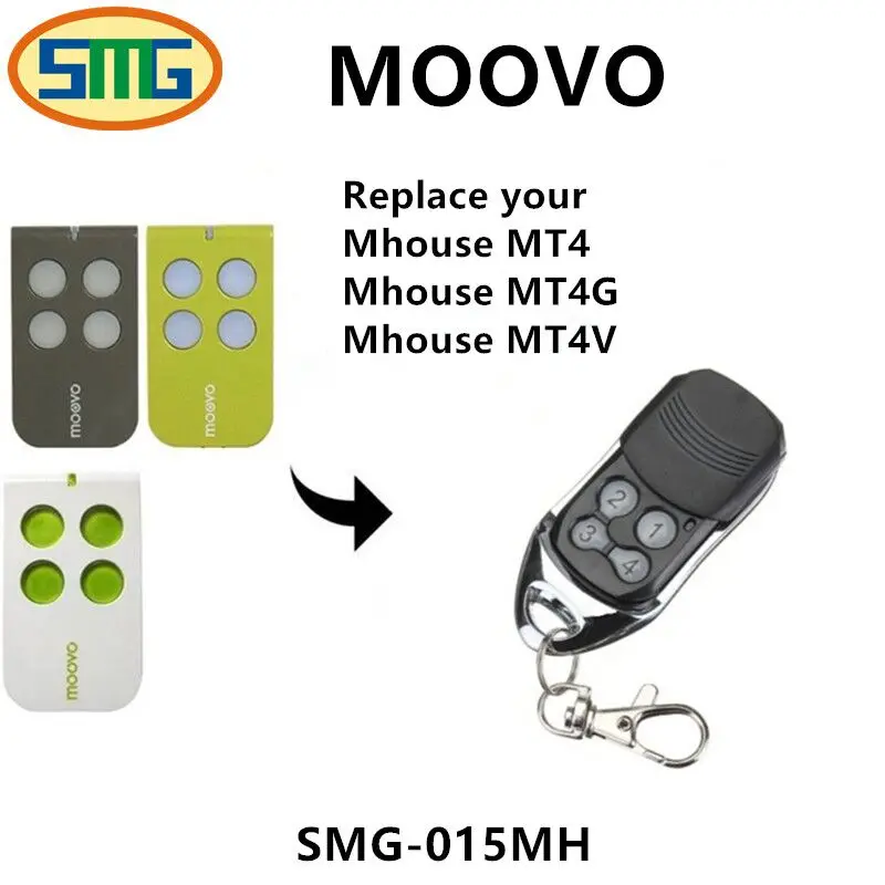 

Moovo MT4,MT4G,MT4V garage door replacement remote control Very good