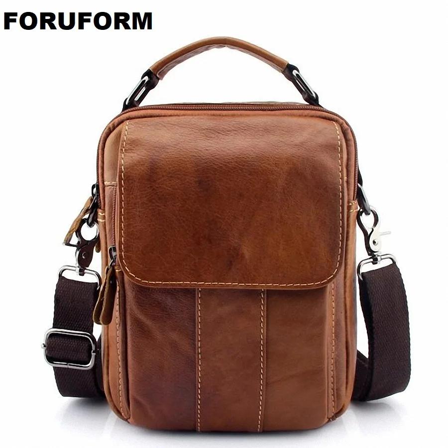 

Fashion Crossbody bag Genuine Leather Men shoulder bag Leather men messenger bag male Leisure bag small Sling Handbag LI-2334