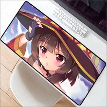 Congsipad аниме Konosuba Megumin очень большой коврик для мыши игровой коврик для мыши Противоскользящий натуральный каучук игровой коврик для мыши с замком края