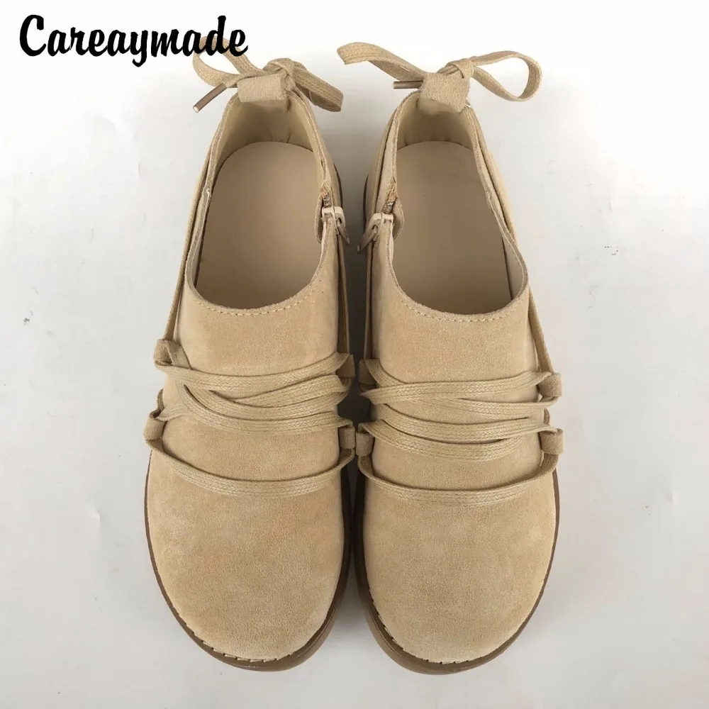 Careaymade 2018 Spring and Autumn new Japanese art leather shoes,RETRO
