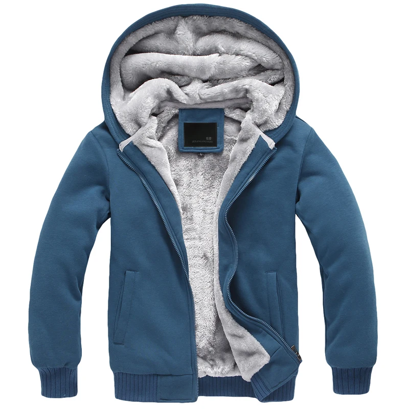 Captain America New Winter  Coats Men's Black  HoodiesFashion Winter Thick Fleece Zipper Male Hooded Sweatshirts Unisex Jackets