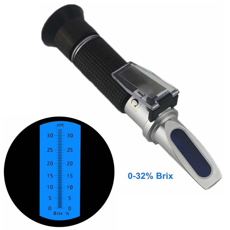 

0-32% Refractometer Brix Sugar ATC Calibration Refratometro Tester with Retail Box Handheld Portable