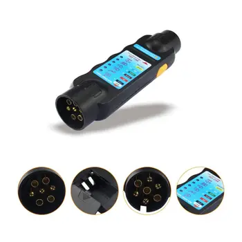 

Durable 12V 7-Pin Car Truck Trailer Plug Socket Tester Wiring Circuit Light Test Tool For European