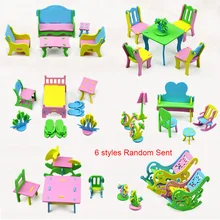 1 Набор наборов миниатюрная деревянная мебель игрушки кукольный домик деревянная мебель набор кукол детская комната для детей игровая игрушка случайный стиль