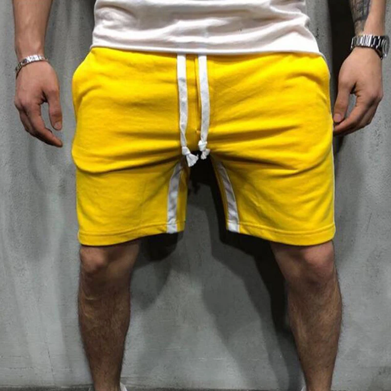 Модные летние досуг мужские высотой до колена шорты для женщин Лоскутная боковые полосы джоггеры короткие треники человек хип хоп мотобрюки