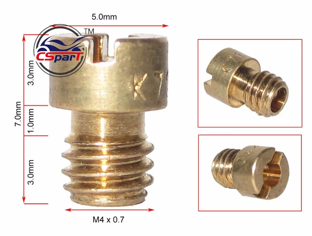 

6PCS M4 carburetor main Jet injectors Nozzle For GY6 50CC PZ19 Keihin CVK PE PZ PWK ATV Buggy Scooter Dirt Bike