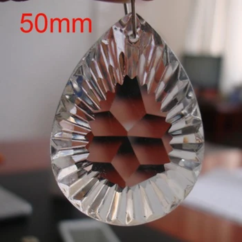 

Good Quality 15pcs/lot Clear K9 Glass Crystal Prisms Pendants Chandeliers Parts Lustres Lamp Lighting Lamp Hanging Drops 50mm