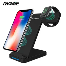 Protefeuille двойной Qi Беспроводной Зарядное устройство 15 Вт Быстрая зарядка для Samsung Galaxy S8 S9 S10 плюс S7 S6 край Apple Watch 4 3 2 зарядное устройство индукции