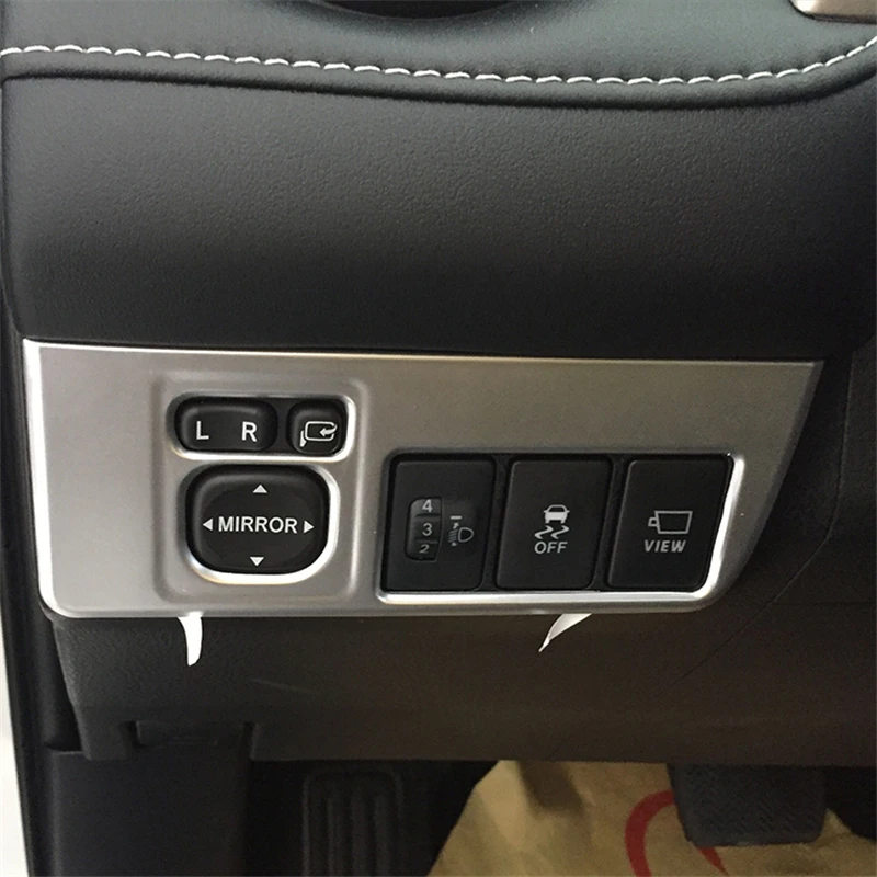 

car auto cover Styling For Toyota RAV4 2016 ABS chrome side wing fender rearview door mirror switch adjustment button knob trim