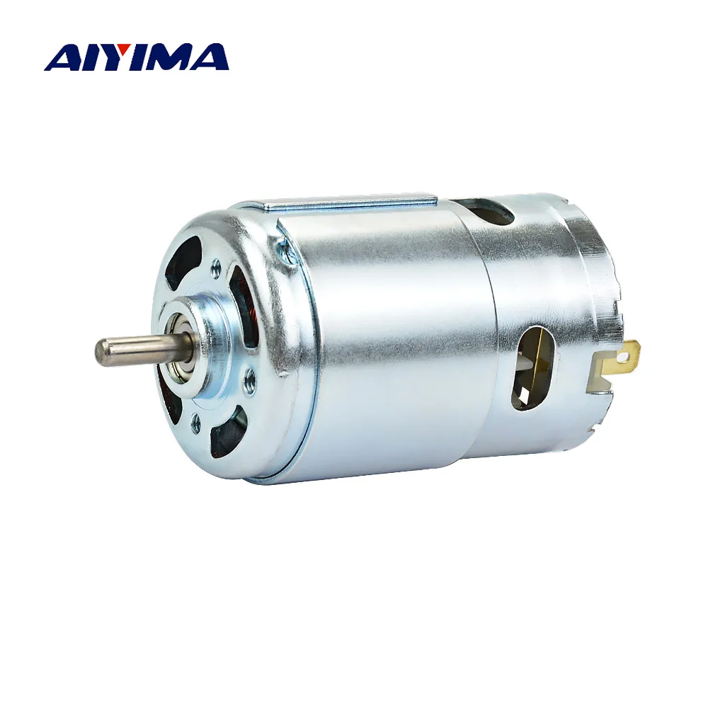 Aiyima Micro 895 Motor DC12-24V generador de alta potencia 15A 360 RPM 775 rodamiento de bola doble 12000 actualización DC Motor gran par