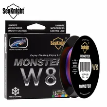 Nunatak Monster W8 300 м плетеная рыболовная леска, 8 нитей, плетеная широкоугольная технология, многоцветная, 15 фунтов, 0,14 мм, Полиэтиленовая леска