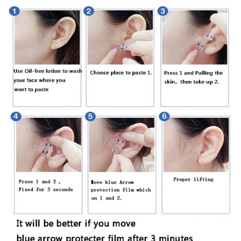 Makeup Face Lift Tools 40pcs Lift Face Sticker Thin Stick Artifact Invisible Sticker Chin Medical Tape makeup face lift tools