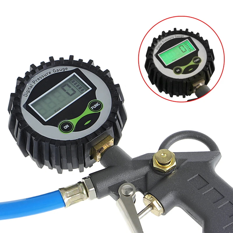 QILEJVS Digital Car Truck Air Tire Pressure Inflator Gauge Dial Meter Vehicle Tester Tyre Inflation Gun