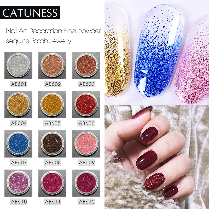 CATUNESS 12 цветов ногтей Блеск деко тонкий порошок лазерные блестки Хамелеон Пигмент