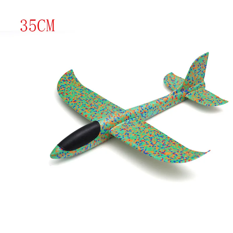 48 см ручной бросок Летающий планер самолет пена игрушка 35 см большая модель аэроплана EPP Спорт на открытом воздухе самолеты забавные игрушки для детей игры TY0321 - Цвет: GREEN-35cm