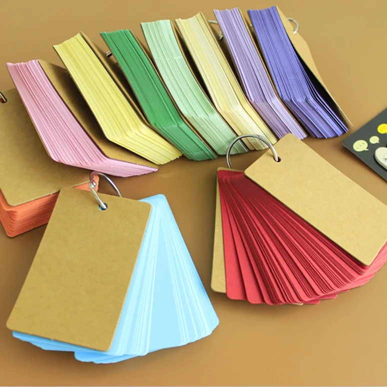 

Creative Candy Color Buckle Binder Notes Portable Flash Cards Memo Pads Cute Stationery DIY Blank Card