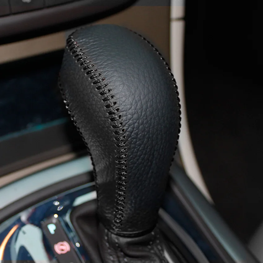 Black line Yuji-Hong автоматическая коробка передач автомобиля чехлы Чехол для Buick Excelle GT/XT Regal авто Сдвиг ошейники из натуральной кожи ручной работы - Название цвета: Black line