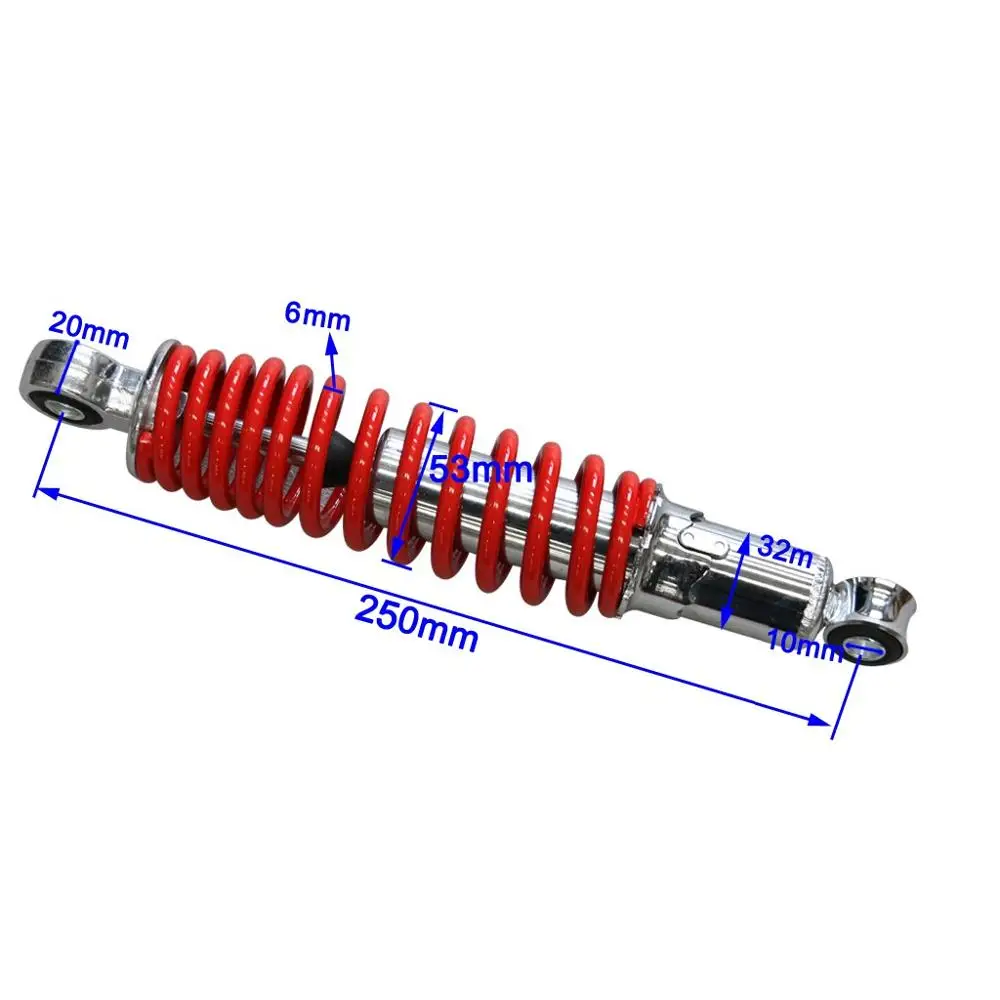 TDPRO 400LBS передняя подвеска Амортизатор для 250/260 мм 270/290 мм мотоцикл 50cc 70 90 110cc 125cc грязи питбайк ATV картинг - Цвет: 250mm  9.8inch