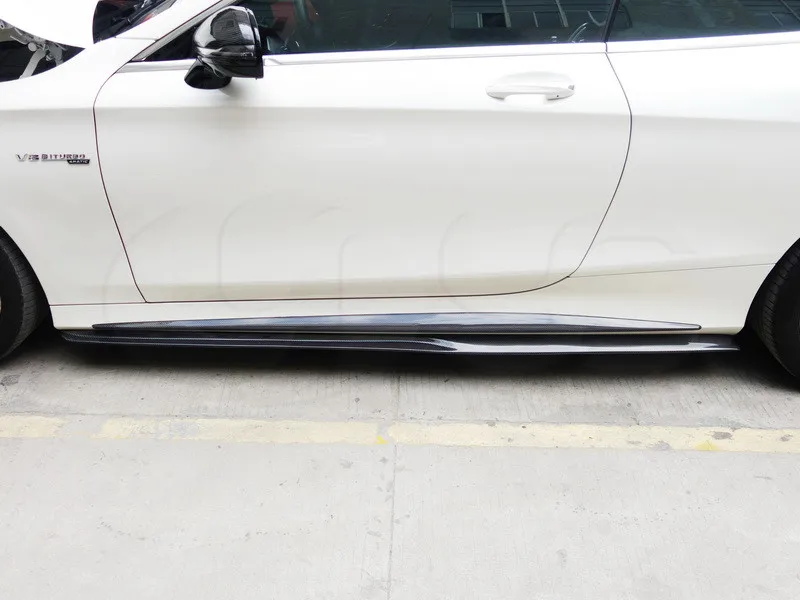 2015-2017 Mercedes Benz C217 S63 Coupe OEM Style Side Skirts Addon CF (13)