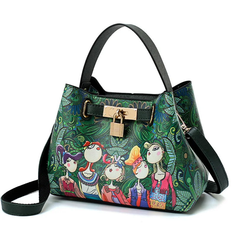 Women Style Handbag Female Luxury Shoulder Bags Sequined Zipper Messenger Bag Leather Totes