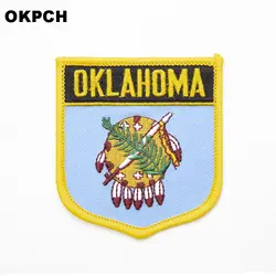 США штата Оклахома термоклейкая заплата кружевная ткань патч для Костюмы наклейки одежды 10 шт 6*7 см UPI-0211-S