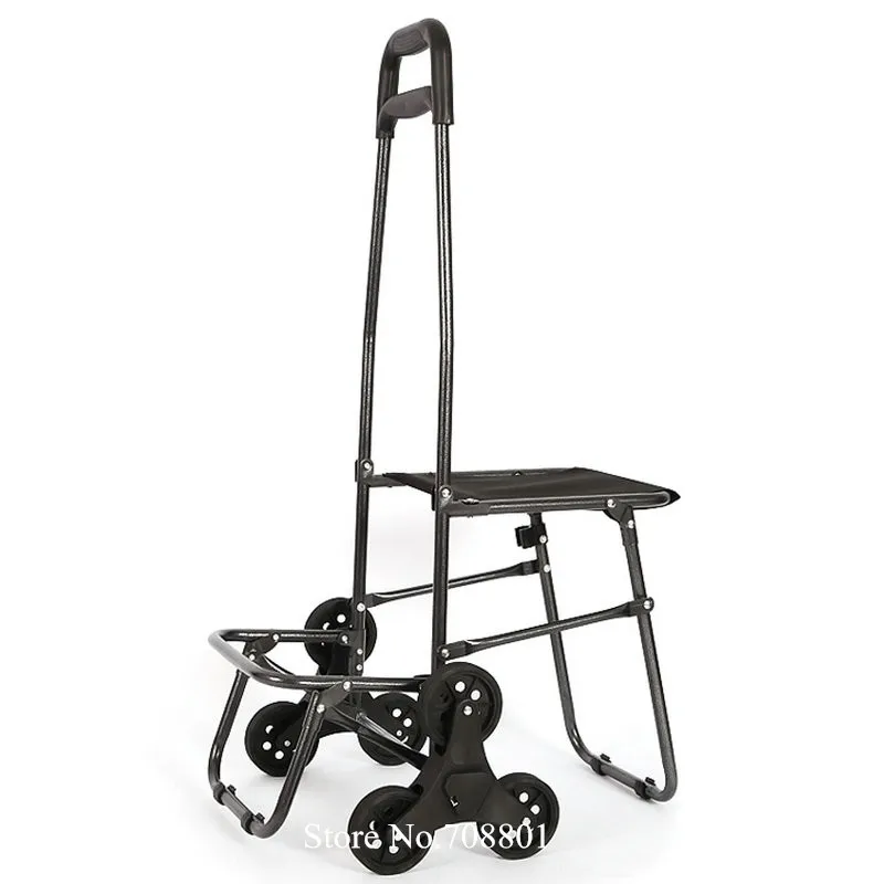 Наружная складная хозяйственная тележка складская с колесиками, легкая продуктовая корзина для прачечной, лестничная тележка с колесиками - Цвет: Type3