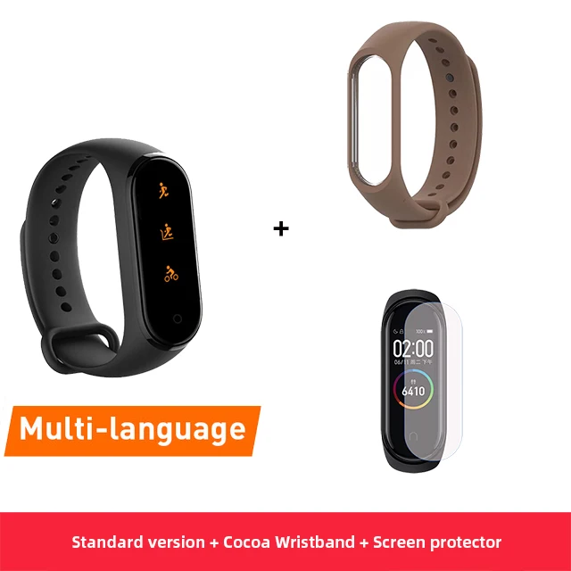 Новейшие Смарт-часы Xiaomi mi Band 4 фитнес-браслет mi band 4 фитнес-трекер Шагомер Bluetooth 5,0 смарт-браслет Xio mi Watch - Цвет: CN Cocoa