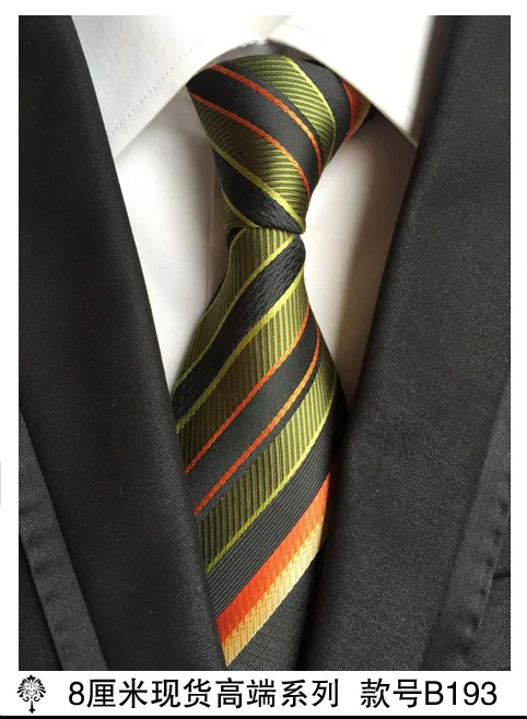 Мужские галстуки, черные галстуки, аксессуары для одежды, костюм, Свадебная вечеринка, полосатые галстуки для мужчин, модные подарки, галстук, шелковый галстук-платок - Цвет: B193