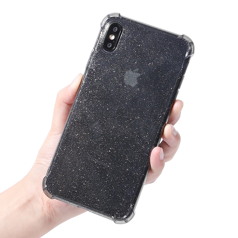 Роскошный блестящий чехол для iPhone 7 8 6 s S Plus X XR XS MAX прозрачный суперударопрочный