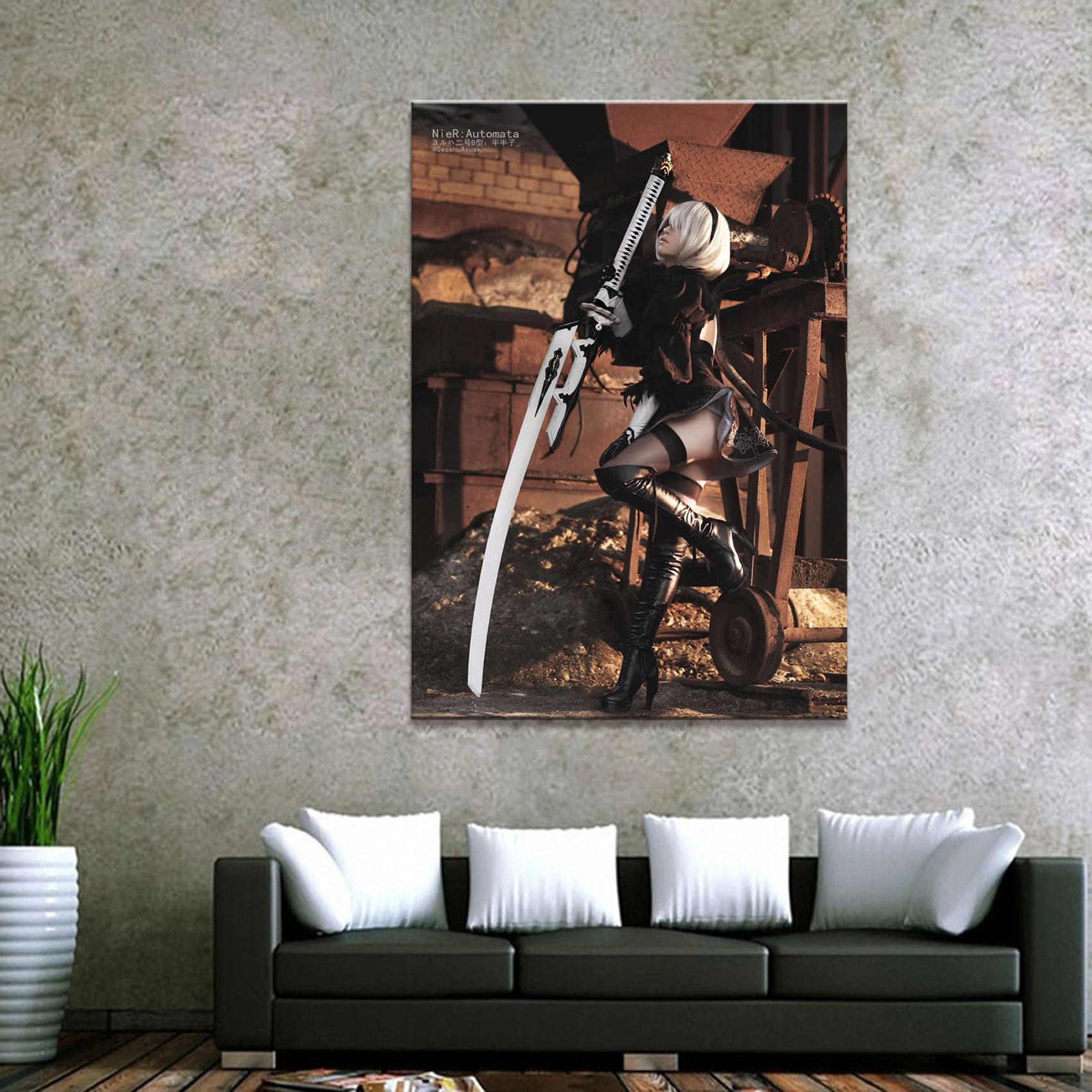 

Home Decor Canvas 1 Piece Cute Sexy Anime NieR Automata 2B Posters and Prints Painting Home Decoration Wall Pictures Bedroom