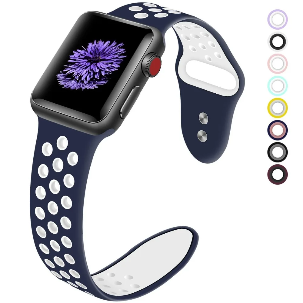 

EIMO Sport band for apple watch 38 mm 42mm 40mm 44mm silicone strap iwatch series 4 3 2 1 bracelet wristband belt watchband