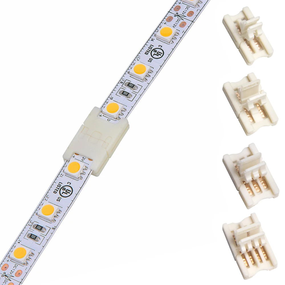 

2pin 3pin 4pin Slim LED RGB Connector for 8mm 10mm 3528 5050 RGB Dual Color LED Strip to Strip Tape Light Conductor 5pcs/lot
