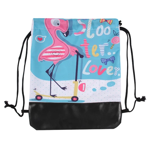 Jom Tokoy новые школьные рюкзаки для девочек с завязками 3D печать Фламинго узор женская сумка на шнурке - Цвет: pskd7011