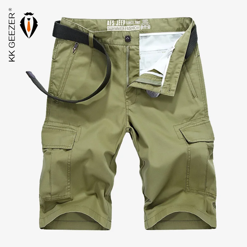 

Men Shorts Military Casual Pocket Work Shorts Summer Fashion Office Brand Khaki Slim Fit Male Comfortable Tactical Shorts