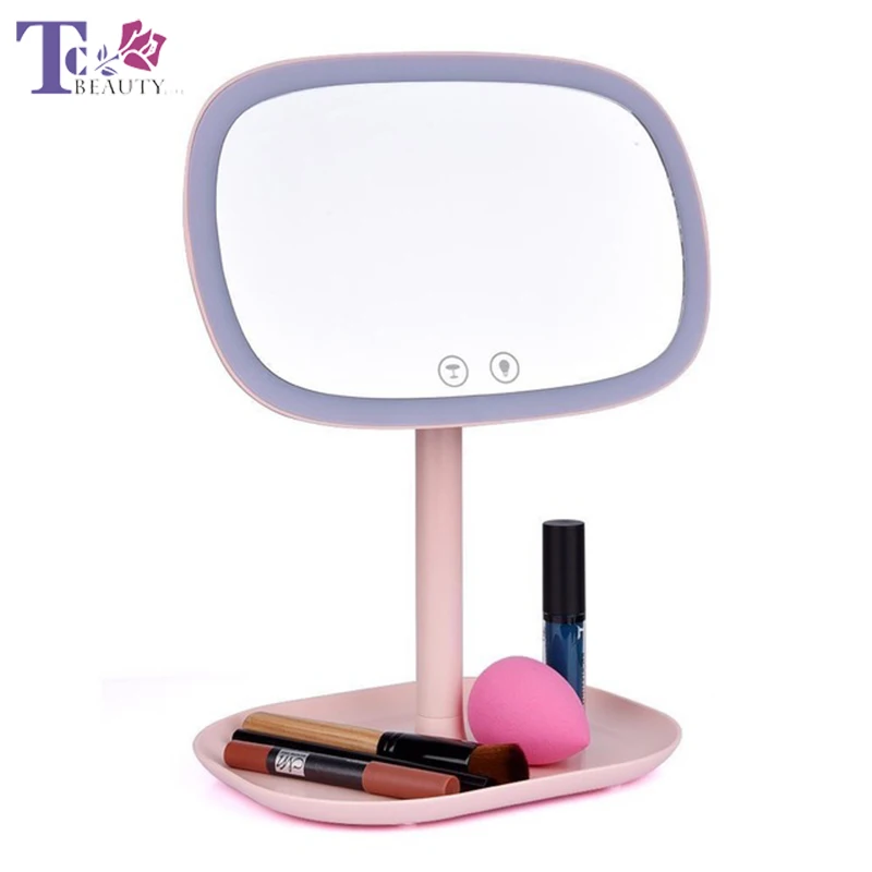 

Rotating Desktop Mirror 47 LED Lights Touch Screen Makeup Mirror Professional