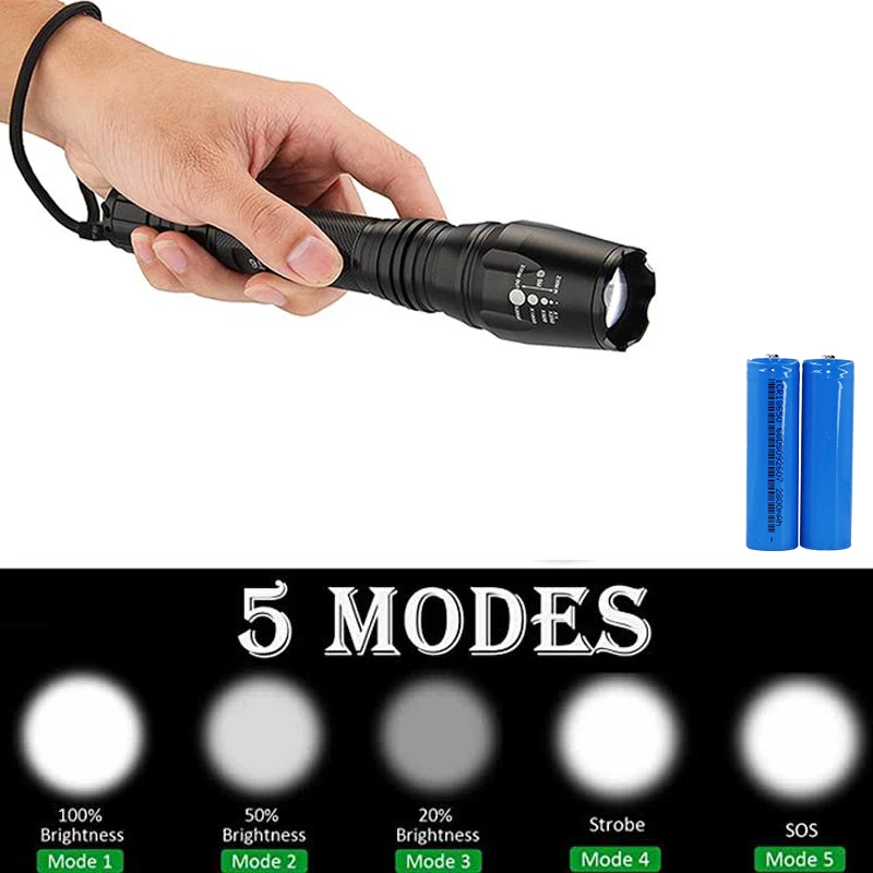 PANYUE 1000 Lumen LED Rechargeable Flashlight T6 XML Led Portable Zoomable 5 modes Adjustable Focus Tactical Flashlight Torch
PANYUE 1000 Lumen LED Rechargeable Flashlight T6 XML Led Portable Zoomable 5 modes Adjustable Focus Tactical Flashlight Torch