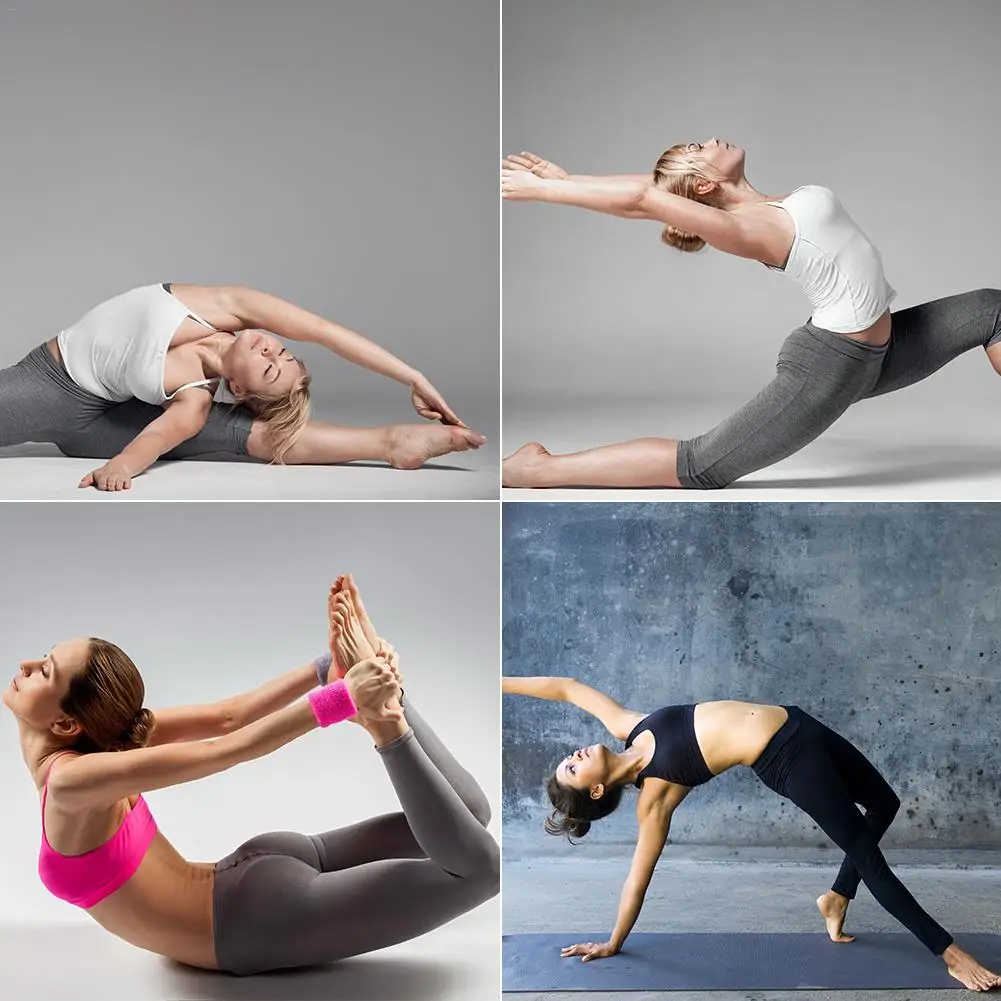 Modello di colore Elastico Della Fascia di Yoga Cotone Resistente Esercizio Cinghia Regolabile D-Ring Fibbia Dà La Flessibilità Per Lo Yoga
