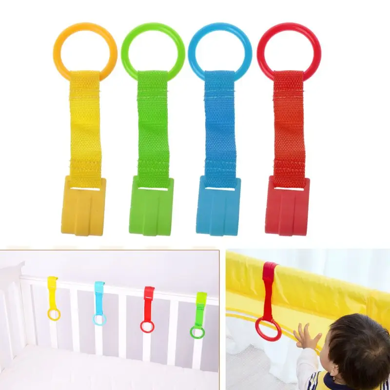 1pcs Baby Bed Hook Stand Up Foldable Portable Crib Pendants Pull Ring