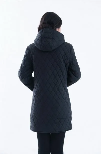 Женская парка куртка с подкладом Модные женские модели в длинном разрезе с капюшоном с хлопковой подкладкой для мамы среднего возраста XL 92075