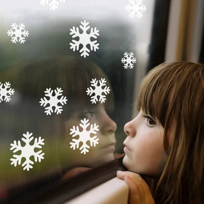 DIY White Snow Snowflake Frozen Christmas Decal Window Wall Stickers Vinyl Art Christmas Home Decor Hot