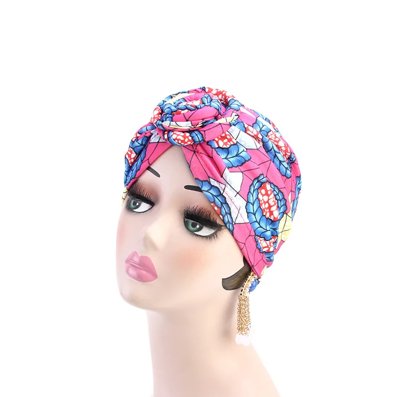 Женская повязка на голову все размеры бандана головные уборы женские разноцветные волосы шарф Печатный узел вихревой тюрбан молочный шелк Африканский узор шляпа - Цвет: Лаванда