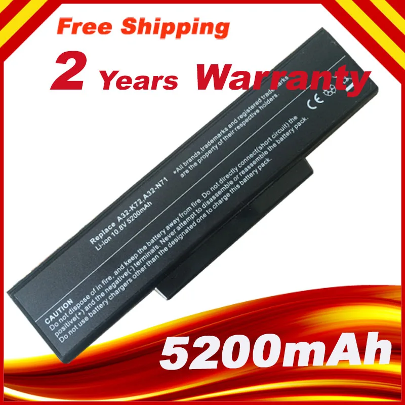 

HSW 5200MAH laptop battery for Asus A32-K72 A32-N71 K72DR K72 K72D K72F K72JR K73