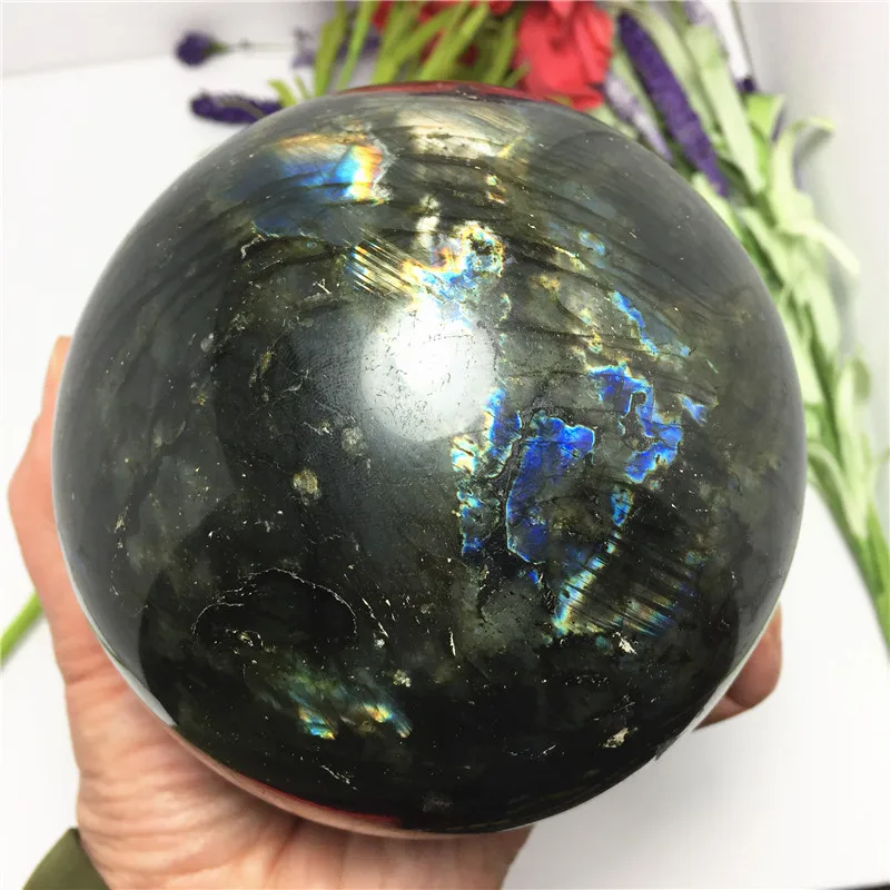 

115mm Big Size Beautiful Natural Labradorite Crystal Sphere Ball Gemstone Great for Meditation Home Decoration Chakra Reiki