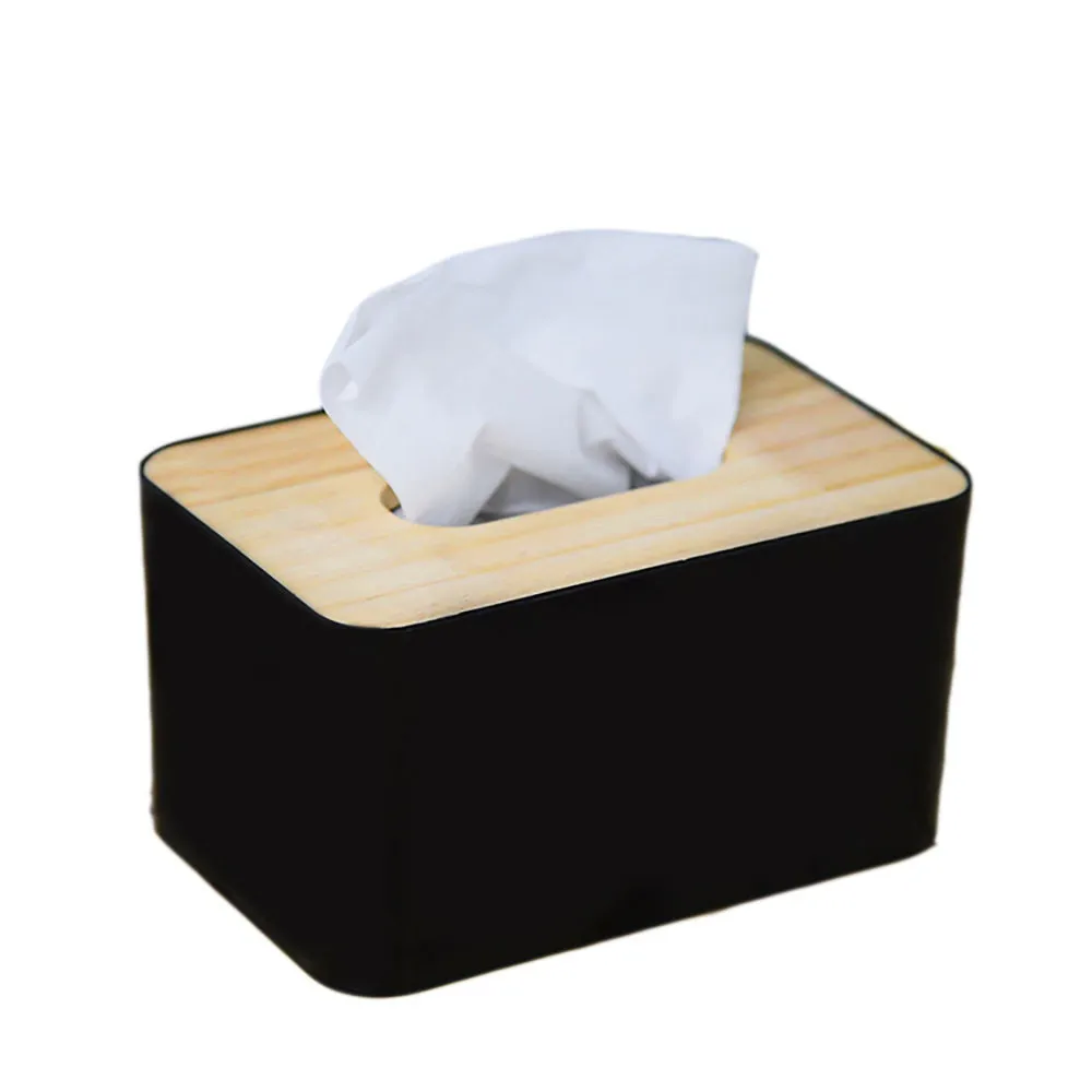 

Wooden tissue box European home style office decoration black office decoration tissue box family organization container #4A01