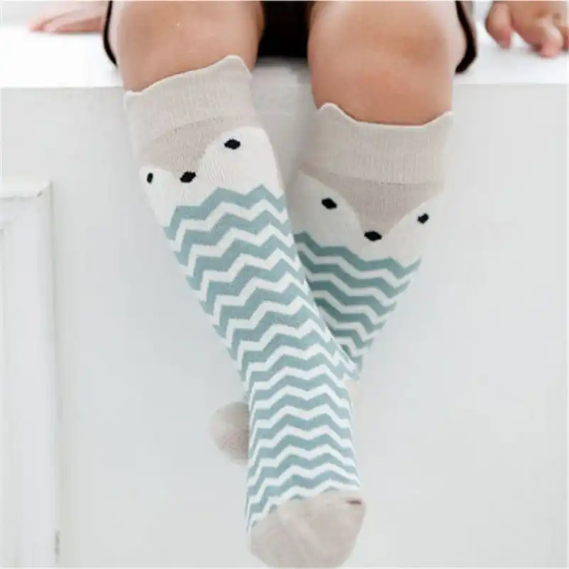 8-Pair Baby Socks Set - Cotton Crew & Knee-High Non-Slip Socks For Newborns & Toddlers