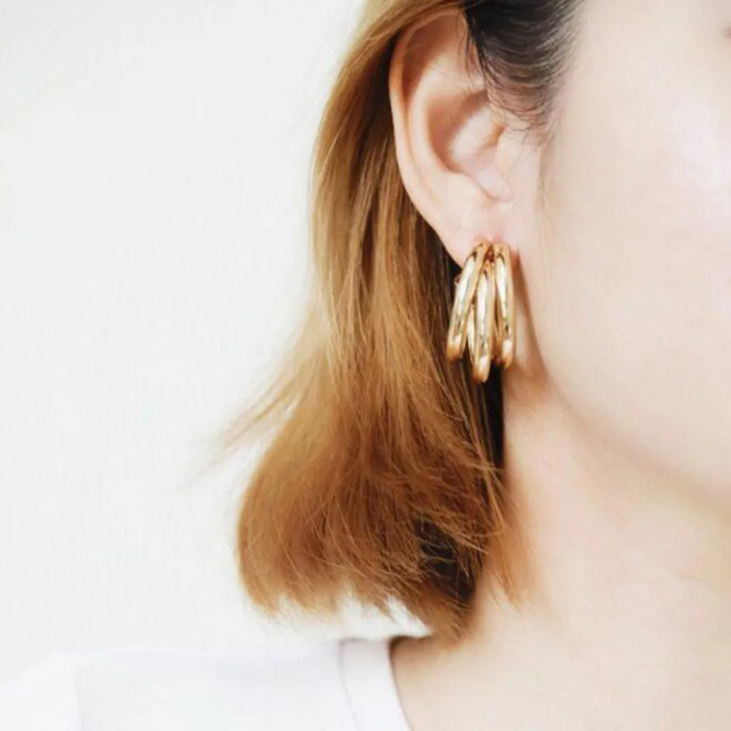 

Diomedes Women Fashion Simple C-type Semi-circular Geometric Multi-layer Earring Jewelry Earrings Gift Wholesale Drop Ship July1
