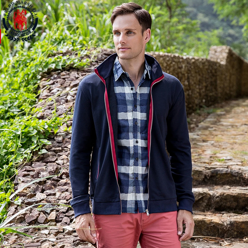 Fredd Marshall 2018 Autumn Jacket Men Fashion Solid Slim