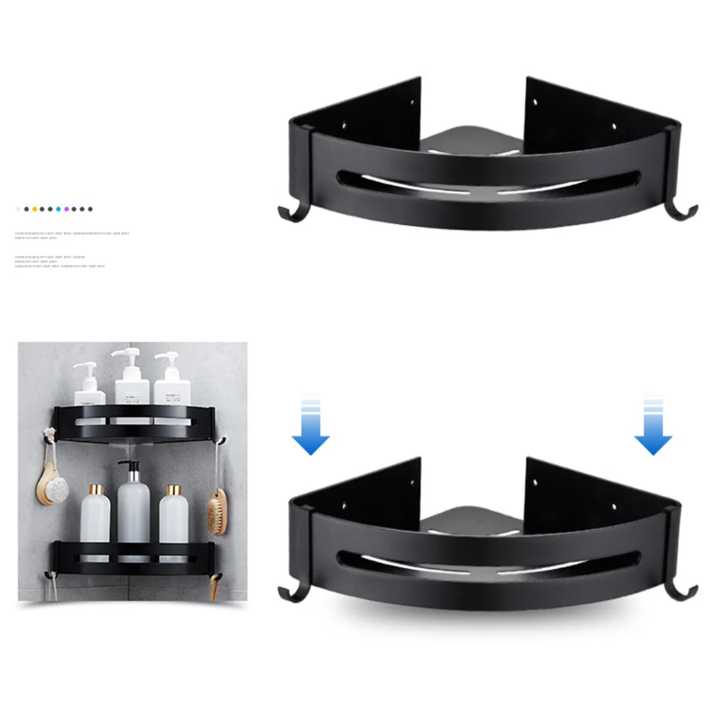 

Storage Rack Bathroom Shelf Corner Shower Shampoo Wall Hanging Towel Durable Shelves Holder J2Y