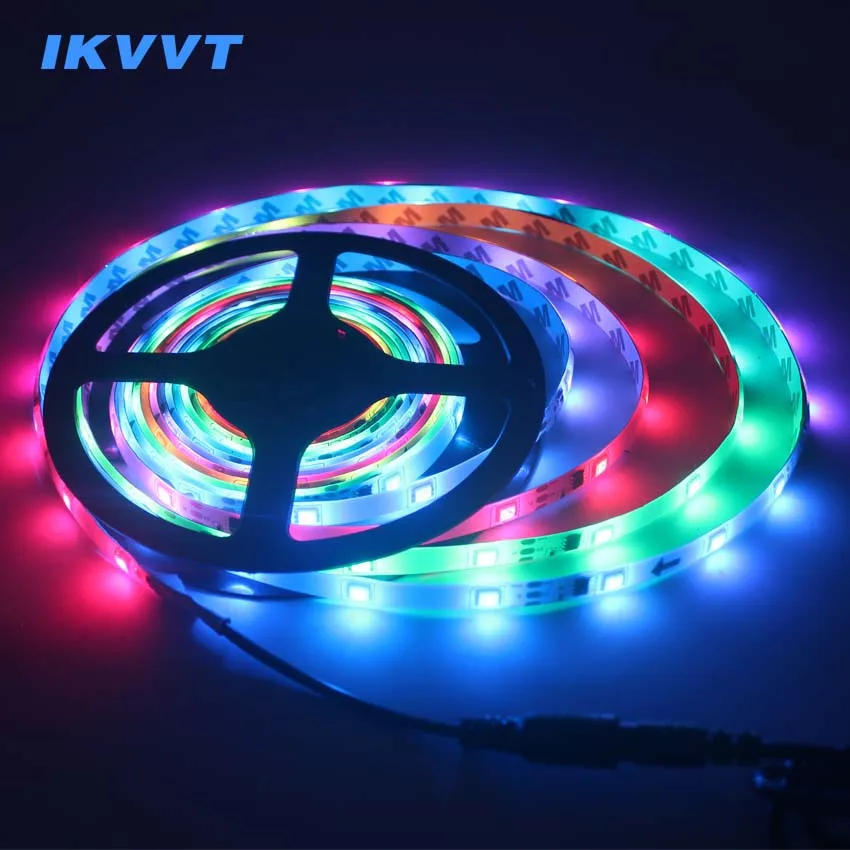 IKVVT WS2811 Светодиодные ленты свет IC Водонепроницаемый 5050RGB светодиодный свет Газа 2811 Пиксели программируемый индивидуальный адресуемый + DC12V