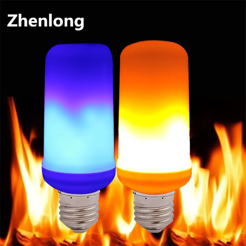 4Modes LED Flame Effect Simulated Fire Light Bulb E27 Flickering Lamp Decor Hot 